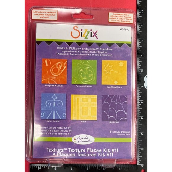 Sizzix Texturz Texture Plates Kit #11 for Embossing & Texturing 655572 Halloween - Picture 1 of 2